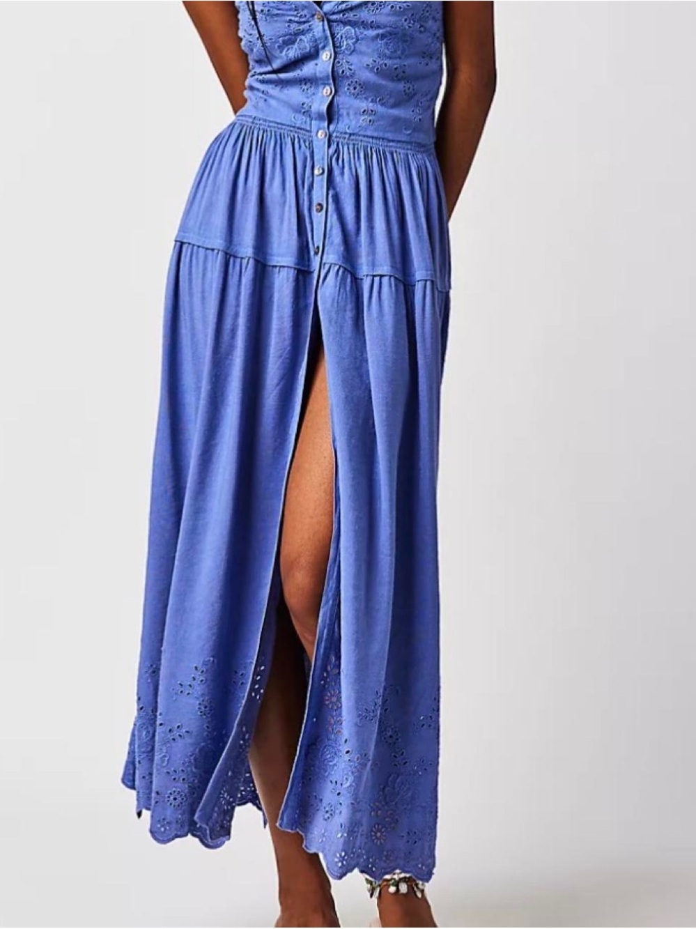 Free People Evelyn Eyelet Midi Dress